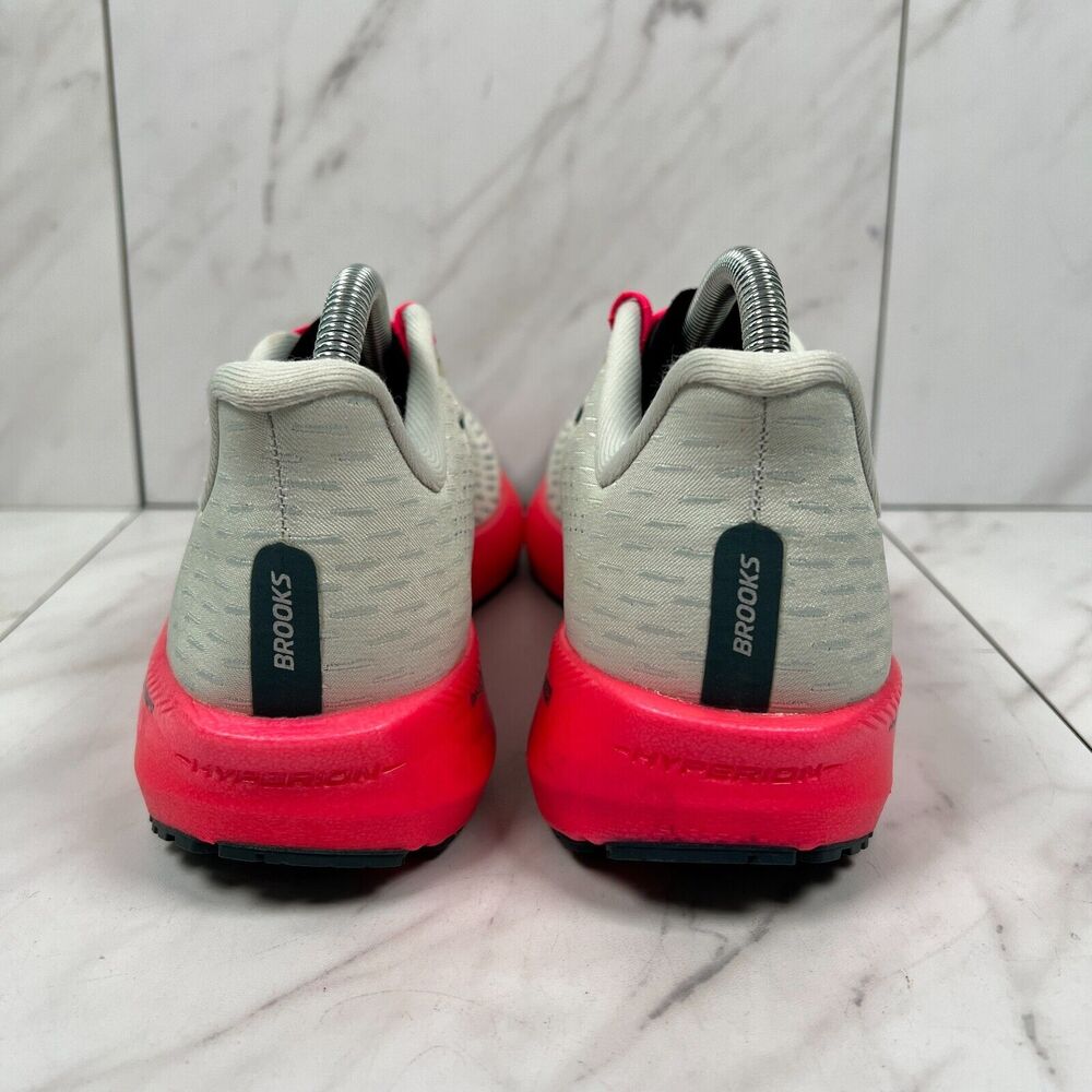 Brooks Women's White and Hot Pink Athletic Running Shoes - Picture 2 of 8